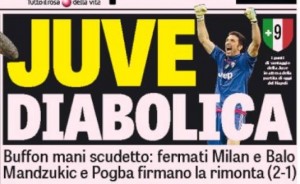 Extrait de la une de la Gazzetta dello Sport
