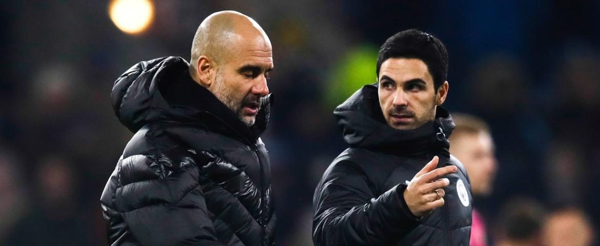 Mikel Arteta et Pep Guardiola
