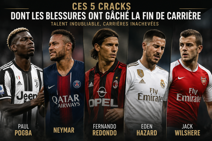 la fin de carrière, Paul Pogba, Neymar, Fernando Redondo, Eden Hazard et Jack Wilshere